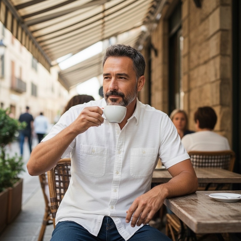 Faherty Brand Men White Organic Cotton Movement Short Sleeve Shirt MXC0006 L